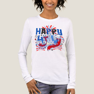 Patriotisk Glad 4:e Juli Firande Design T Shirt