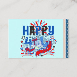Patriotisk Glad 4:e Juli Firande Design Visitkort