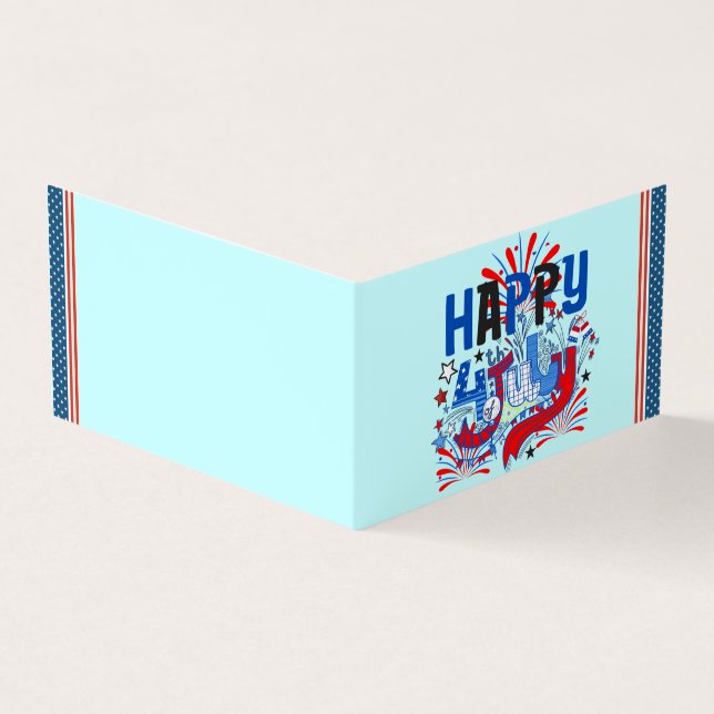 Patriotisk Glad 4:e Juli Firande Design Visitkort (Utsida)