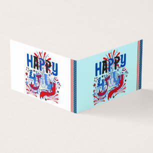 Patriotisk Glad 4:e Juli Firande Design Visitkort