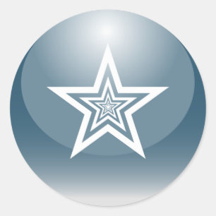 Patriotisk glansig stjärna runt klistermärke