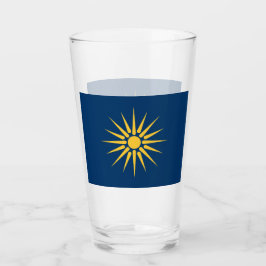 Patriotisk glas kopp med flaggan från Makedonien,