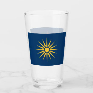 Patriotisk glas kopp med flaggan från Makedonien,