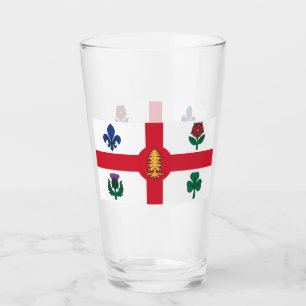 Patriotisk glasbägare med flaggan från Montréal, K Glaskopp