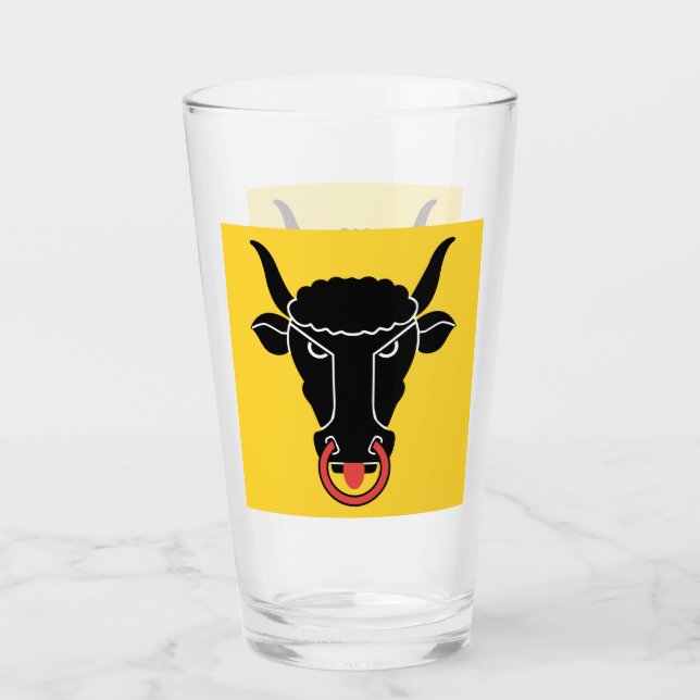Patriotisk glasbägare med flaggan från Uri, Schwei Glaskopp (Framsida)