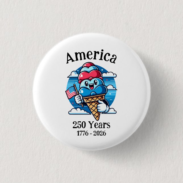 Patriotisk Glass 250 År Knapp (Framsida)
