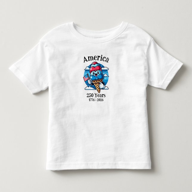 Patriotisk Glass 250 År T Shirt (Framsida)
