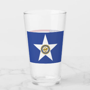 Patriotisk glass kopp med flagga av Houston