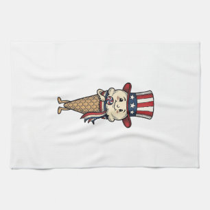 Patriotisk glasskägla Vintage gravyrdesign_ Kökshandduk