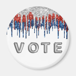 Patriotisk Glitter Dropp Kant Rösta Magnet