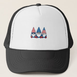 Patriotisk Gnom Trio Vintage Vector T-Shirt Design Keps