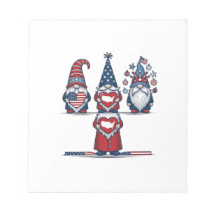 Patriotisk Gnom Trio Vintage Vektor Design_1 Anteckningsblock