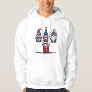 Patriotisk Gnom Trio Vintage Vektor Design_1 Hoodie