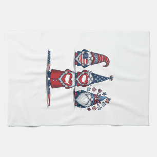 Patriotisk Gnom Trio Vintage Vektor Design_1 Kökshandduk