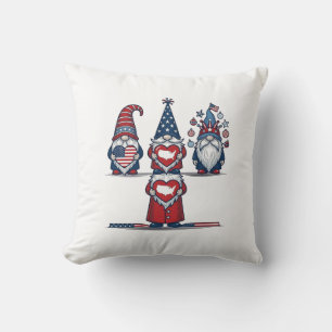 Patriotisk Gnom Trio Vintage Vektor Design_1 Kudde