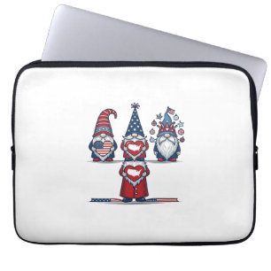 Patriotisk Gnom Trio Vintage Vektor Design_1 Laptop Fodral