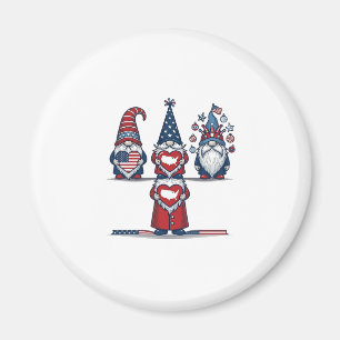 Patriotisk Gnom Trio Vintage Vektor Design_1 Magnet