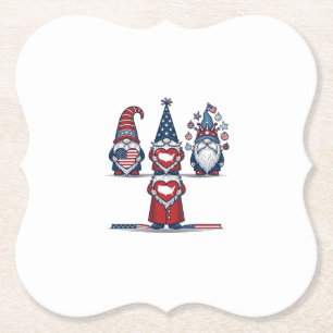 Patriotisk Gnom Trio Vintage Vektor Design_1 Underlägg Papper