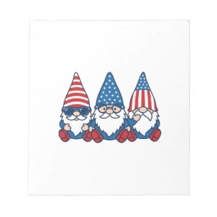 Patriotisk Gnom Trio Vintage Vektor T-Shirt Design Anteckningsblock