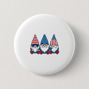 Patriotisk Gnom Trio Vintage Vektor T-Shirt Design Knapp