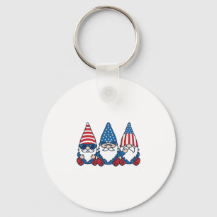 Patriotisk Gnom Trio Vintage Vektor T-Shirt Design Nyckelring