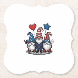 Patriotisk Gnom Vintage Gravyr Vektor Design_1 Underlägg Papper