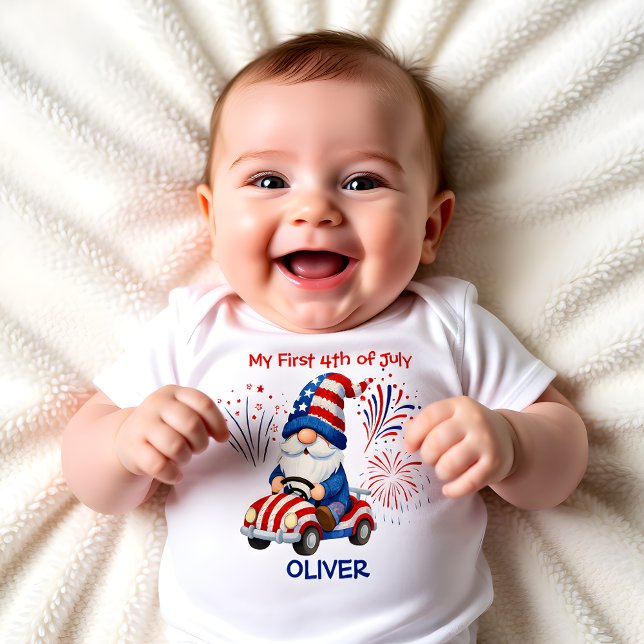Patriotisk Gnome Första 4:e T Shirt (Skapare uppladdad)