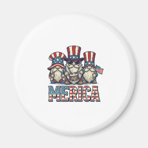 Patriotisk Gnome Merica Vintage Vektor Design_1 Magnet