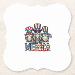Patriotisk Gnome Merica Vintage Vektor Design_1 Underlägg Papper