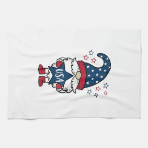 Patriotisk Gnome USA Stjärn Vektor Tröja Design_1 Kökshandduk
