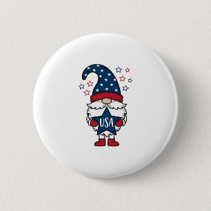 Patriotisk Gnome USA Stjärnvektor T-Shirt Design_1 Knapp