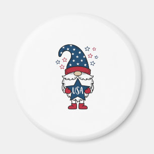 Patriotisk Gnome USA Stjärnvektor Tröja Design_1 Magnet