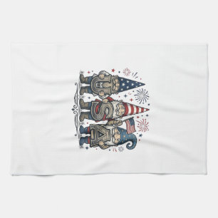 Patriotisk Gnome USA Vintage Fjärde Juli Tröja_1 Kökshandduk