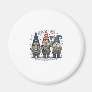 Patriotisk Gnome USA Vintage Fjärde Juli Tröja_1 Magnet