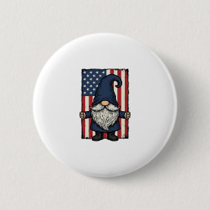 Patriotisk Gnome Vintage Flagga Tröja Design_1 Knapp