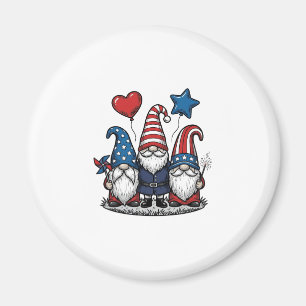 Patriotisk Gnome Vintage Gravyr Vektor Design_1 Magnet