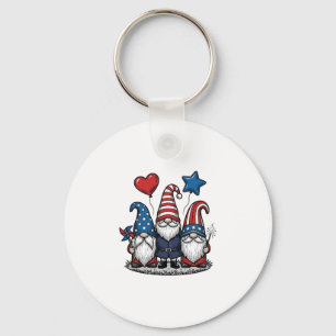 Patriotisk Gnome Vintage Gravyr Vektor Design_1 Nyckelring