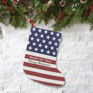 Patriotisk god jul för amerikanUSA flagga Liten Julstrumpa
