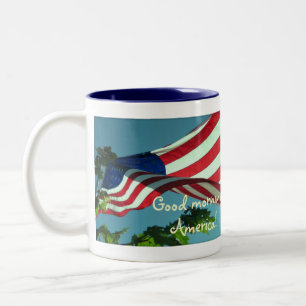 Patriotisk God Morgon Amerika Dricksmugg Två-Tonad Mugg