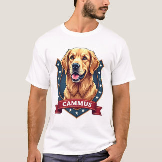 Patriotisk Golden Retriever Familjevapen T-shirt