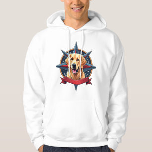 Patriotisk Golden Retriever Kompass Star T-shirt 2 Hoodie