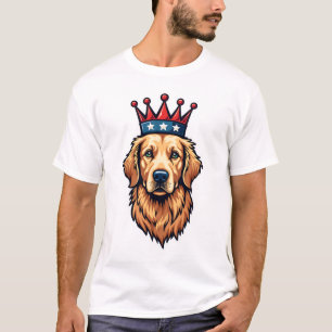 Patriotisk Golden Retriever Kron Emblem T-shirt