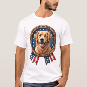 Patriotisk Golden Retriever Legacy Medallion T-shi T Shirt