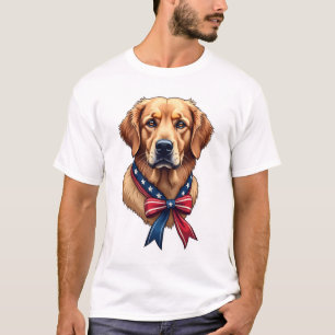 Patriotisk Golden Retriever minnesdags T-shirt 3