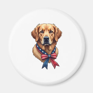 Patriotisk Golden Retriever minnesdags T-shirt 3 Magnet