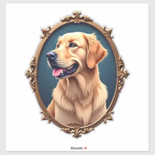 Patriotisk Golden Retriever Oval Cameo Tröja 2 Klistermärken