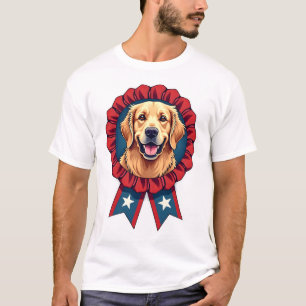 Patriotisk Golden Retriever rosett Vintage skjorta T Shirt