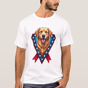 Patriotisk Golden Retriever Segerband T-shirt