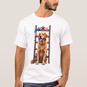Patriotisk Golden Retriever Stjärnstege Tröja