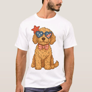 Patriotisk Goldendoodle-klippbild T Shirt